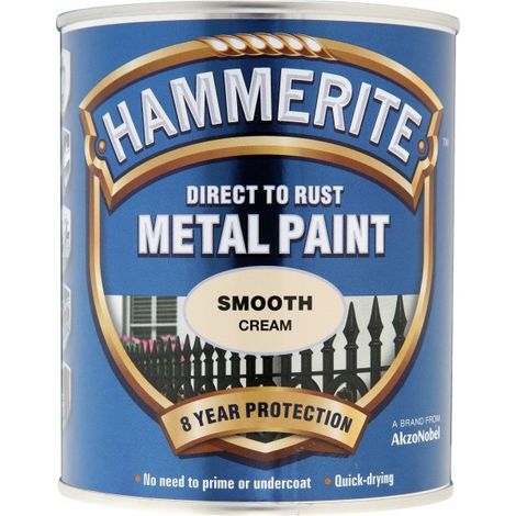 Hammerite 5122064 Direct-to-Rust Smooth Finish Metal Paint Cream - 750ml