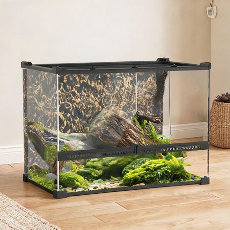 Terrarium coloris noir en hartglas acier 50 x 30 x 35 cm (1/5)