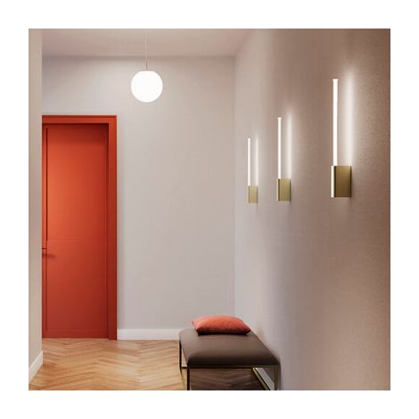 Brilliant Lampada da Parete LED 1 Luce in Alluminio Nero, Design Minimalista Cilindrico, Tecnologia TRIAC Dimmerabile, Dimensioni 8.2x3.6x70.2 cm