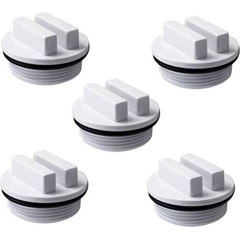 Lot de 5 bouchons d'hiver pour piscine, bouchons de retour d'eau filetés de 1/2" avec joint torique pour tuyaux de piscine et spas (1/5)