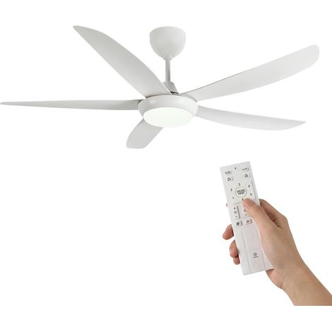 Ventilateur de plafond avec lumière - 137 cm - Moderne - Couleur bois - LED à intensité variable - 3000 K - 6000 K - Avec télécommande - Réversible - 6 vitesses - Silencieux - Pour chambre à (1/5)