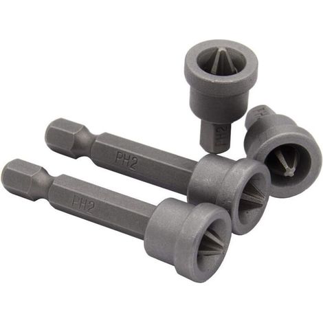 Lot de 10 embouts de vissage - Avec butée de profondeur 25 mm - Pour cloison sèche (1/4)