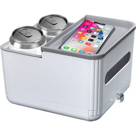 Boîte de rangement pour accoudoir de voiture Organisateur universel de console de voiture avec accoudoir automatique gris (1/5)