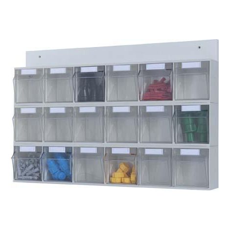 MS-Set de almacenamiento 3x6 Sbl. PS,gl.claro,gris claro