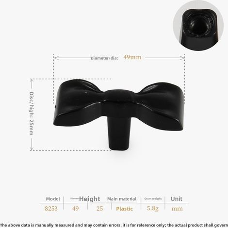 Lot de 5 poignées nœud papillon colorées style européen pour tiroir porte meuble cuisine armoire salle de bain (1/4)
