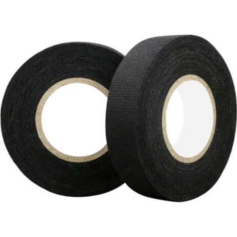 Black fabric adhesive tape – Pack of 4 rolls of 19 mm × 15 m, single-sided, high adhesion and durable