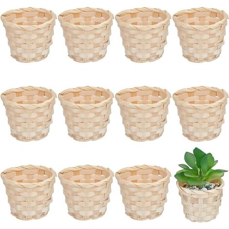 12pcs 7.7x6cm de Mini Paniers en Bambou Tressé en Osier pour Pâques Printemps Œufs Pique Niques Fleurs Bonbons Cadeaux Petit Panier en Gros pour Mariages Anniversaires Fêtes Intérieure (1/5)