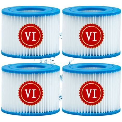 Cartouche defiltre Piscine Type VI, pour Bestway Type VI Pool Filter, Taille 6-58323 pour Filtre Spa pour bestway pour Lay-z-Spa Miami, Vegas, Monaco, pour Nettoyage Filtre Spa, 4Pcs (1/5)