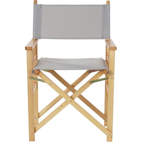 Lot 4 chaises de jardin en bois pliante gris - Largeur 56 x Hauteur 87 x Profondeur 48 cm -PEGANE- (1/4)