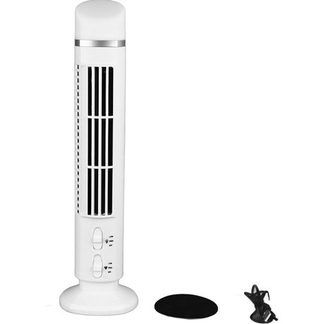 Tragbarer, blattloser USB-Turmventilator mit Beleuchtung für den Schreibtisch, geeignet für Schlafzimmer und Büro. (1/5)