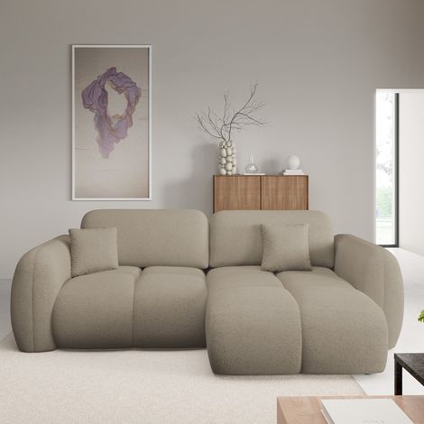 Umkehrbares 3-Sitzer-Ecksofa mit Bettkasten Livio Beige