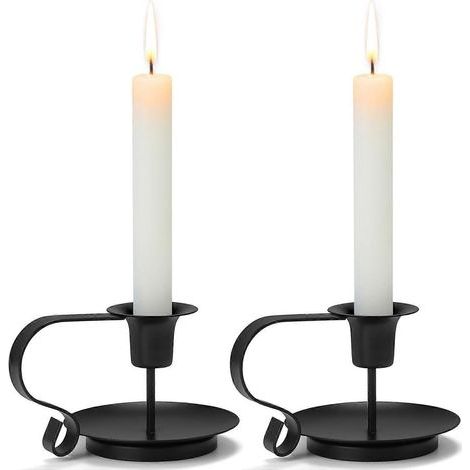 Konischer Kerzenständer aus Schmiedeeisen, schwarze Kerzenständer, Kerzenständer für Hochzeiten, Abendessen und Partydekorationen (1/5)