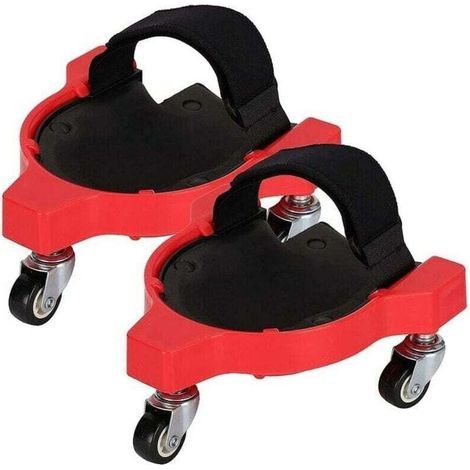 Attelle de genou coulissante multifonctionnelle à roulettes - Rouge - 29,5 x 28,8 cm - Lot de 2 (1/4)
