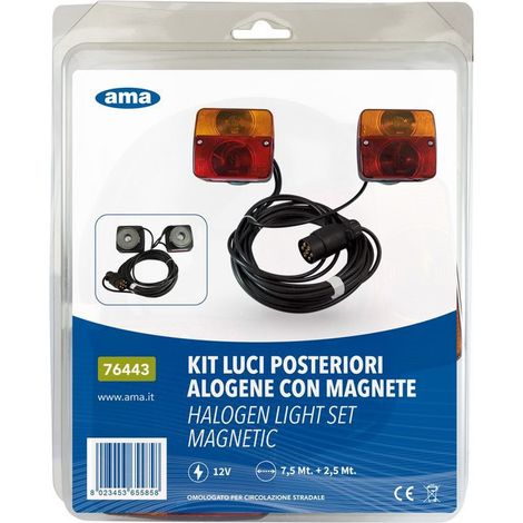 Kit éclairage de feu arrières magnétiques 7.5M / Entre feux 2.5M pour remorques (1/3)