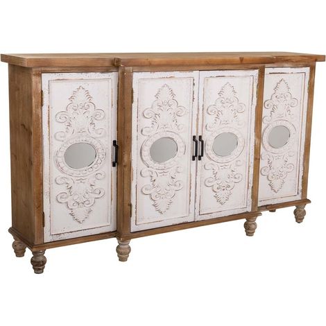 Aparador de madera tallada marrón 154x35x87 (1/5)