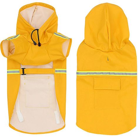 impermable Pour Chien (xl Jaune) - Impermable Avec Capuche Et Rflecteur Pour Permettre  Votre Chien De Marcher En Toute Scurit Et Au Sec (1/3)