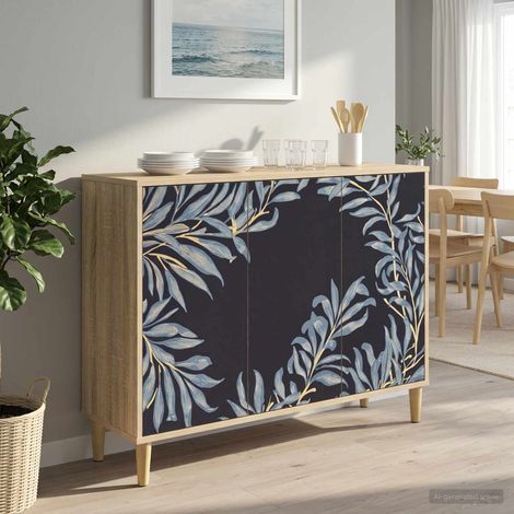 Aparador DOKKUM Sonoma 102 x 33 x 75 cm Madera de ingeniería (1/4)