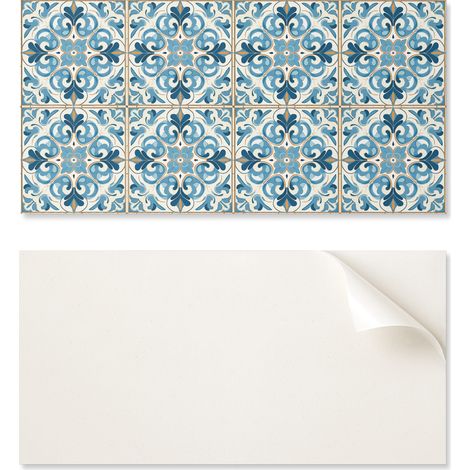 Panel decorativo de vinilo con gr谩ficos para cocina o ba帽o, 120x60 cm, dise帽o de plantas en simetr铆a.