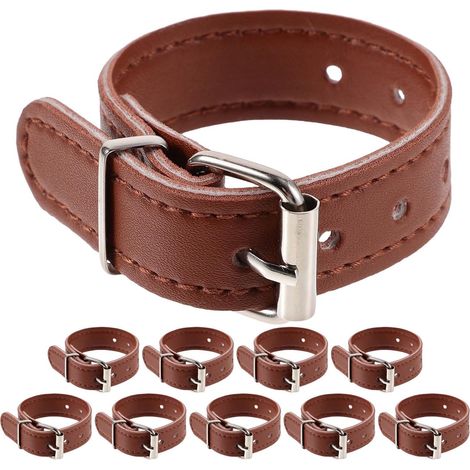 10pièces Panier pour Vélo Garçon Fille avec Sangles PU Fixations pour Porte-Bagages Accessoires Amovibles pour Panier de Vélo Fille Marron (1/5)