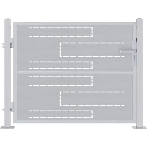 Garden Gate 85 x 70 cm Stainless Steel Silver Lockable vidaXL (1/5)