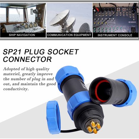 SP21 IP68 4-poliger wasserdichter Kunststoff-Luftfahrtstecker-Kabelverbinder (4-polig) (1/5)