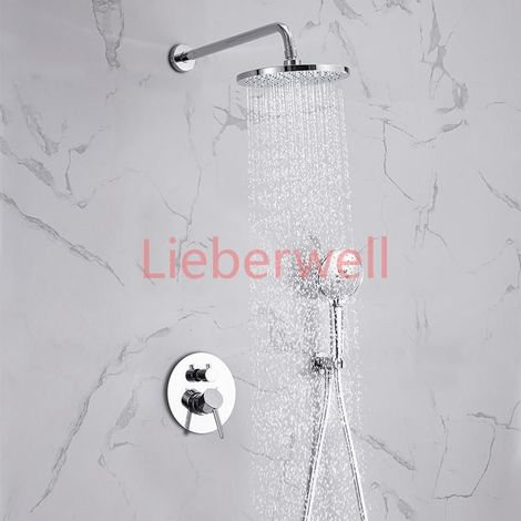 DQOK Thermostatic Shower System Chrome, Commercial Center Set with Cascade and Rain, Bathtub Faucets (1/5)