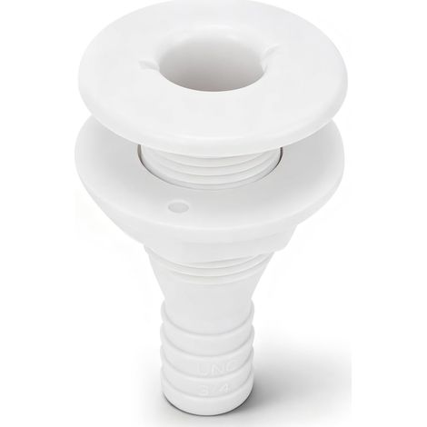 Raccord de Coque Droit Marin à Travers la Coque 3/4in 80mm, ABS Plastique Sortie de Vidange d'eau Tuyau de Vanne De Plomberie à Travers Le Connecteur de Vidange pour Bateau, Yachts (1/5)