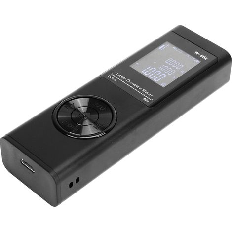 Télémètre laser 80 mètres rechargeable, mini outil de mesure portable de poche avec écran rétroéclairé, noir (1/5)