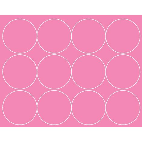 Pegatinas circulares de 12 cm, pegatinas circulares con puntos, 12 unidades, rosa brillante.