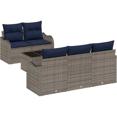 Garden Sofa Set Grey 55 x 55 x 37 cm Poly Rattan vidaXL (1/5)