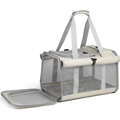 Sac de transport pour animaux de compagnie pliable et respirant pour chat et chien, sac de voyage portable avec maille pour voiture ou avion (1/5)