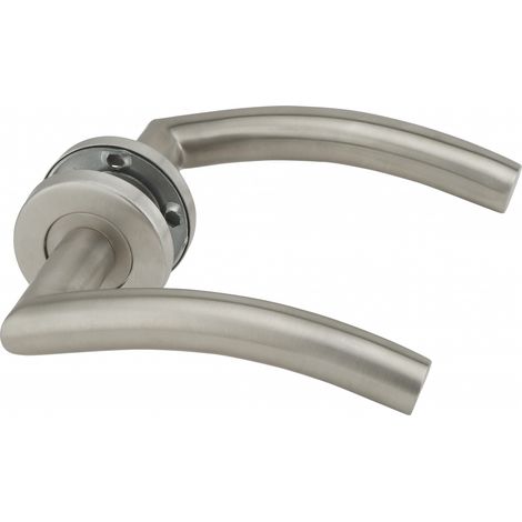 Paire de béquilles pour porte, carré 7x110mm, inox - (1/4)