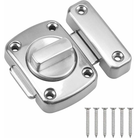 Petits verrous de porte, verrous de sécurité, verrous en alliage de zinc pour porte, salle de bain, chambre, toilettes avec 6 vis