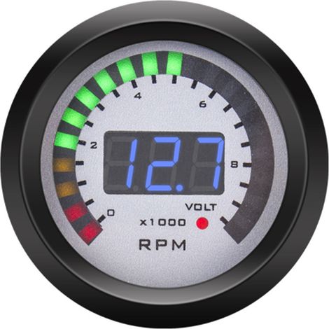 Compte-tours numérique 52 mm avec plage 0 à 9999 tr/min, remplacement pour véhicules essence 12 V 4/6/8 cylindres (1/5)