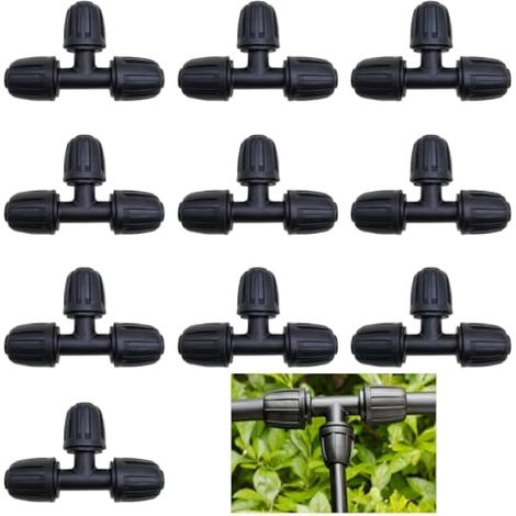 Connecteur d'irrigation goutte, 1/2 pouce tuyau d'irrigation goutte 10 pièces, d'irrigation goutte type Y, connecteur tuyau d'irrigation en plastique, pour 16mm système d'arrosage goutte (1/5)