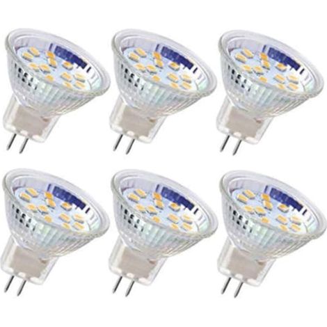 Lot de 6 spots LED MR11 GU4, 3 W, 18 LED, non dimmables, 12 V AC/DC, équivalent halogène (1/5)