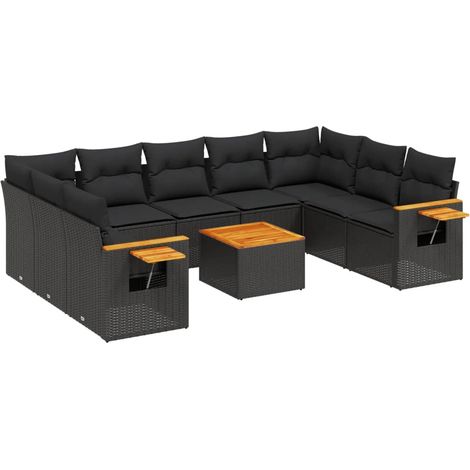 Maison Exclusive - Patio Sofa Set 7 plaza Black (1/5)