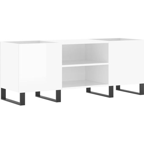 Maison Exclusive - Mueble discos madera contrachapada blanco bril