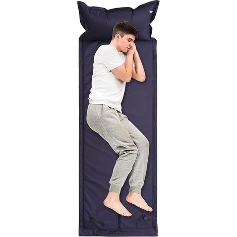 Matelas Gonflable de Couchage Épais pour Camping, Coussin de Camping avec Oreiller Rapide à Gonfler  Tapis de Couchage Auto-gonflant