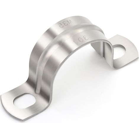 Ø 40 mm collier de fixation, 10 Pièces collier de serrage tuyau 2 trous colliers de serrage Pour la fixation de tuyaux robustes (1/5)