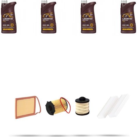 Kit tagliando 4 FILTRI e 4L OLIO compatibile con Peugeot 3008 1.6 BlueHDI 88kw dal 2014 (1/5)