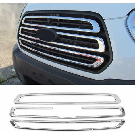 Moulure de Grille de Calandre Compatible avec Ford Transit 2014-2019, Garniture Baguette de Calandre en Acier Inoxydable Argent (1/5)