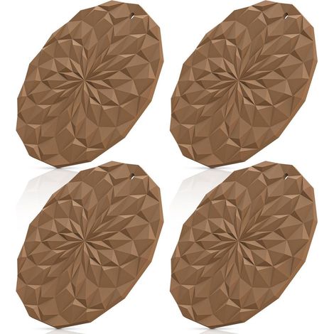 Silikon-Topfuntersetzer 4er Set, 18,8cm, hitzebeständig, rutschfest, verdickt