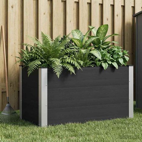 vidaXL Jardinière surélevée Noir 100 x 50 x 54 cm WPC et Aluminium