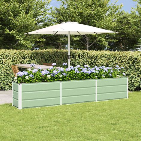 vidaXL Fioriera Verde 240 x 40 x 45 cm Acciaio