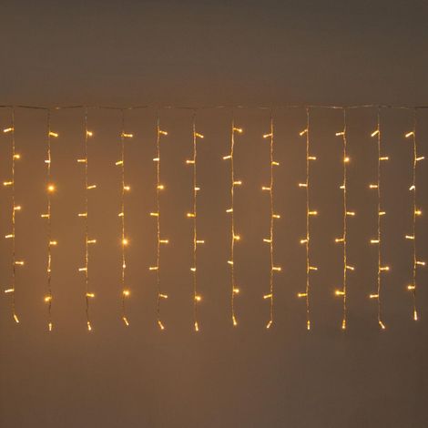 Tenda Luminosa di Natale per Esterno Natalizia BIANCO FREDDO / BIANCO CALDO / RGB MULTICOLORE PROLUNGA PIOGGIA LUCI 2 mt x 1 mt 128 led - Colore: Giallo