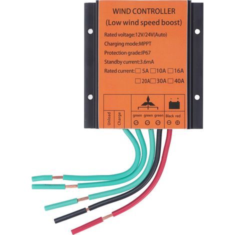 MPPT PWM 16A Wind Turbine Controller - 12V/24V Charge Regulator for 300W to 1000W Wind Turbines (1/5)