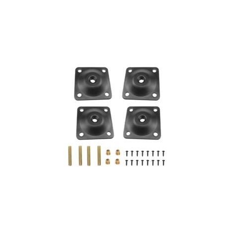 Placas de fijación para patas de muebles (16 piezas), hierro negro con tornillos, para sofá, silla, armario, mesa de comedor (negro) - Crezuo