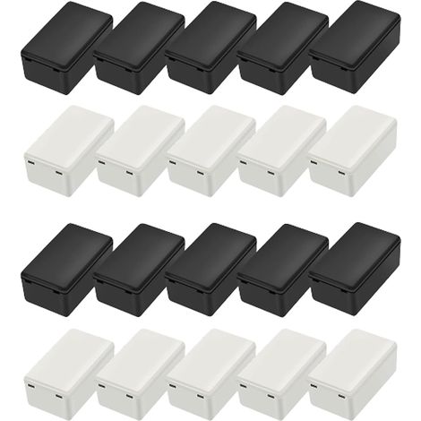 20 Pièces Boîtes De Jonction Électriques Noires Blanche, Boîtier Projet, Boîtiers Électroniques, Boîtier En Plastique ABS, Boîtes De Jonction Étanches pour La Protection Des Fils (1/5)
