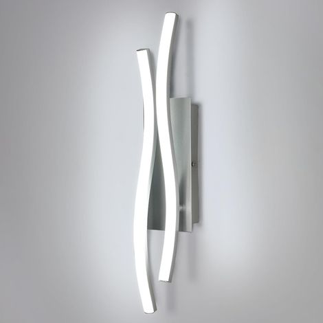 COMELY Applique Murale Interna LED Argento, Lampada da Parete Moderna 14W 1575LM, Luce Bianca Fredda 6500K, Lampada da Parete in Alluminio per Soggiorno Camera Scale - Lunghezza 41cm